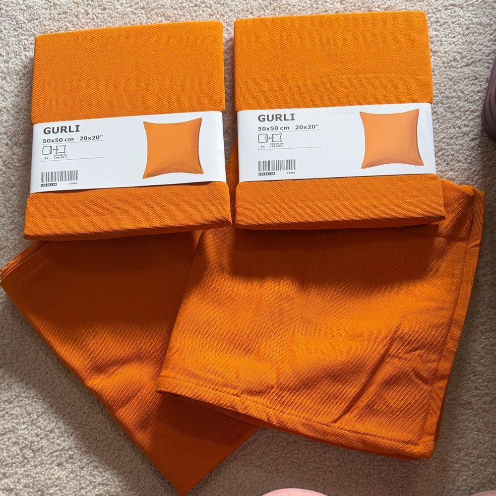 GURLI Orange Pillow Covers - Set of 4